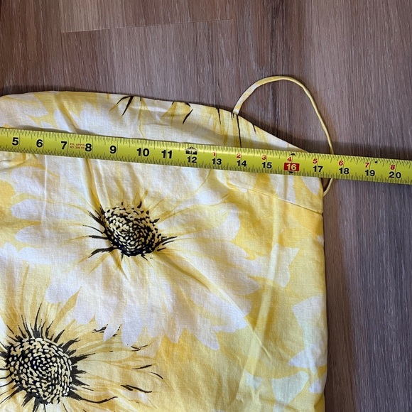 H&M Yellow Floral Linen Blend Mini Dress Size Small sunflower - Picture 4 of 7